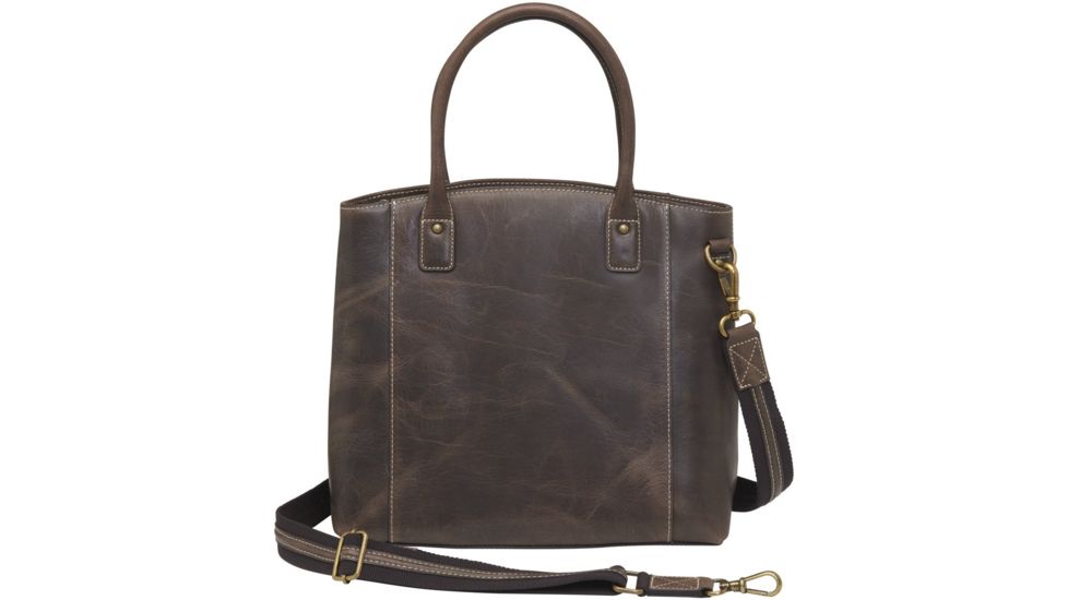 Gun Tote'n Mamas Concealed Carry Distressed Buffalo Leather Town Tote Purse, Brown, GTM-CZY/51