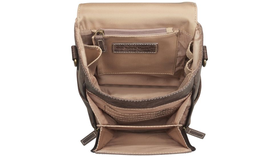 Gun Tote'n Mamas Concealed Carry Distressed Leather Cross Body Satchel, Brown, GTM-CZY/80