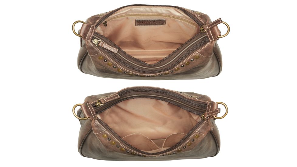 Gun Tote'n Mamas Concealed Carry Hobo Purse, Distressed Leather, Brown, GTM-CZY/70