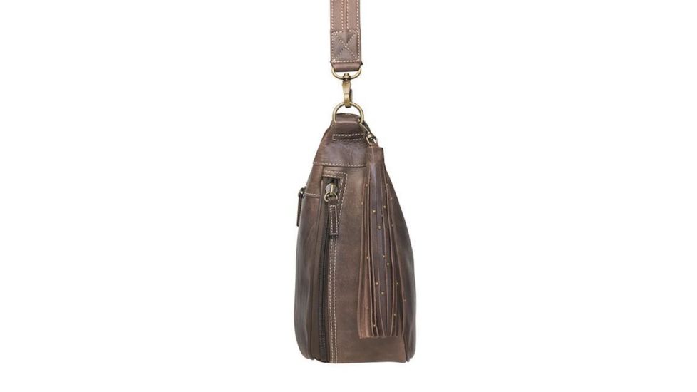 Gun Tote'n Mamas Concealed Carry Hobo Purse, Distressed Leather, Brown, GTM-CZY/70
