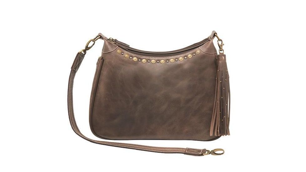Gun Tote'n Mamas Concealed Carry Hobo Purse, Distressed Leather, Brown, GTM-CZY/70