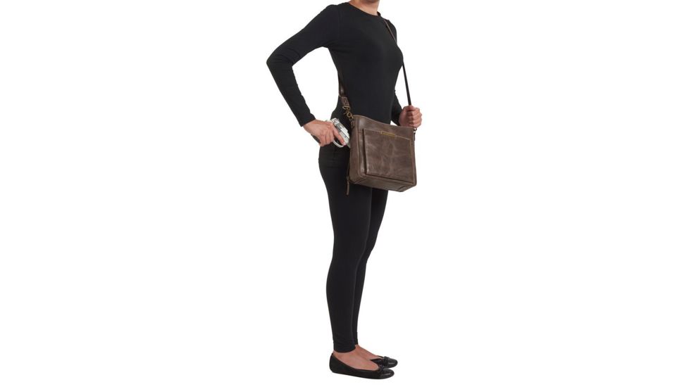 Gun Tote'n Mamas Concealed Carry Slim X-Body, Distressed Leather, Brown, GTM-CZY/98