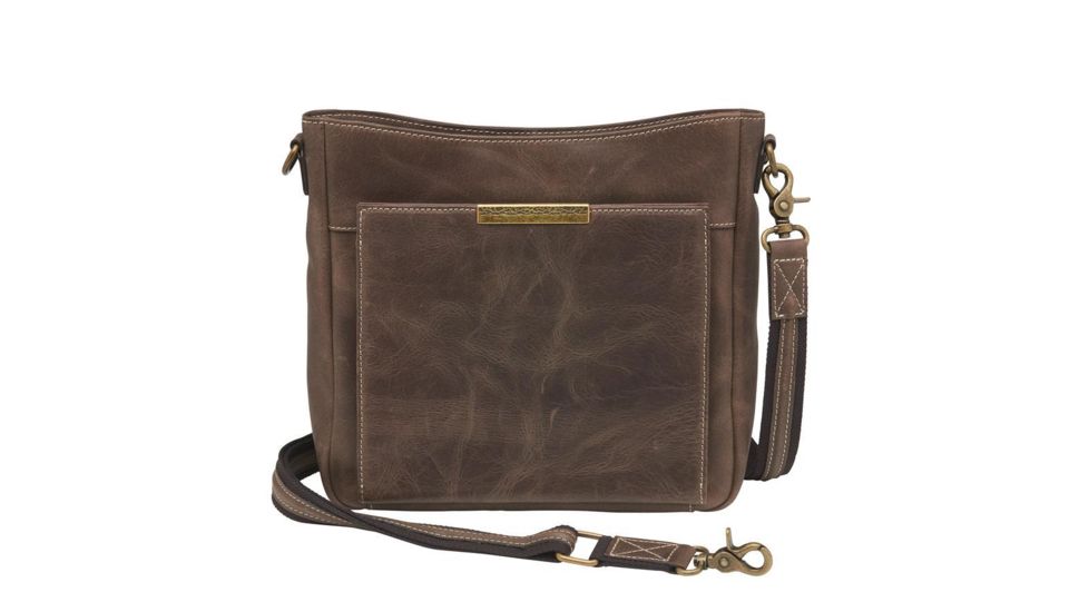 Gun Tote'n Mamas Concealed Carry Slim X-Body, Distressed Leather, Brown, GTM-CZY/98