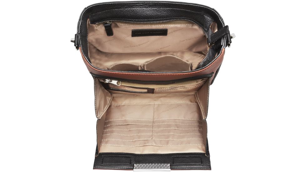 Gun Tote'n Mamas Concealed Carry Slim X-Body, Pebble Grain Cowhide, Cinnamon/Black, GTM-98/CINM