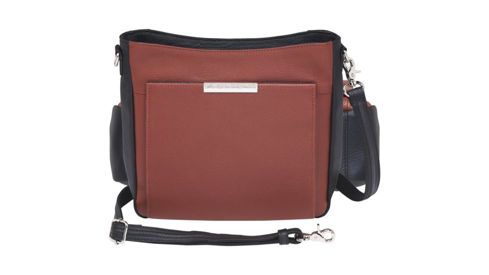 Gun Tote'n Mamas Concealed Carry Slim X-Body, Pebble Grain Cowhide, Cinnamon/Black, GTM-98/CINM