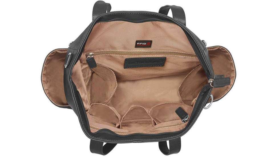 Gun Toten Mamas Oversized Leather RFID Travel Tote - Womens, Black, GTM-107/BK