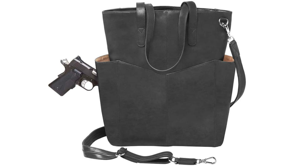 Gun Toten Mamas Oversized Leather RFID Travel Tote - Womens, Black, GTM-107/BK