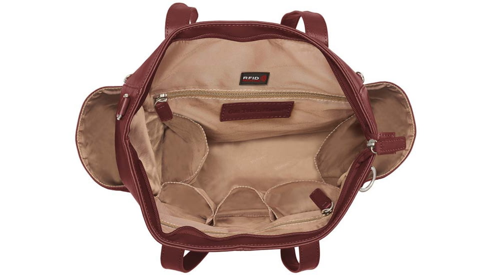 Gun Toten Mamas Oversized Leather RFID Travel Tote - Womens, Cherry, GTM-107/CHERRY