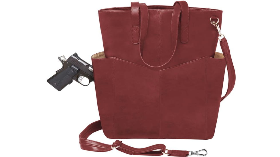 Gun Toten Mamas Oversized Leather RFID Travel Tote - Womens, Cherry, GTM-107/CHERRY