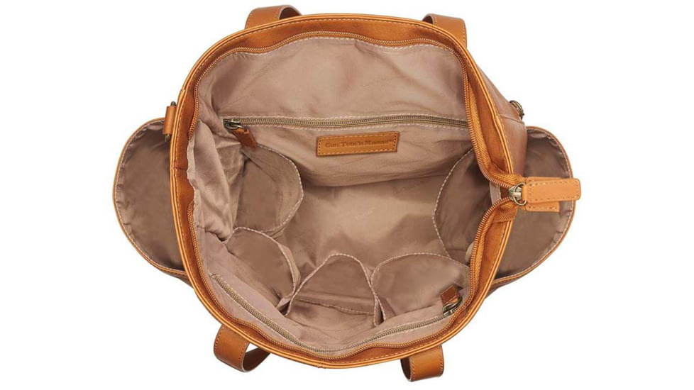 Gun Toten Mamas Oversized Leather RFID Travel Tote - Womens, Tan, GTM-107/TN