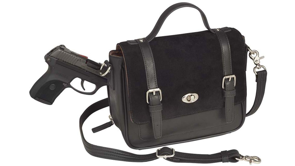 Gun Toten Mamas Satchel, Cowhide With Suede - Womens, Black, GTM-36/BK