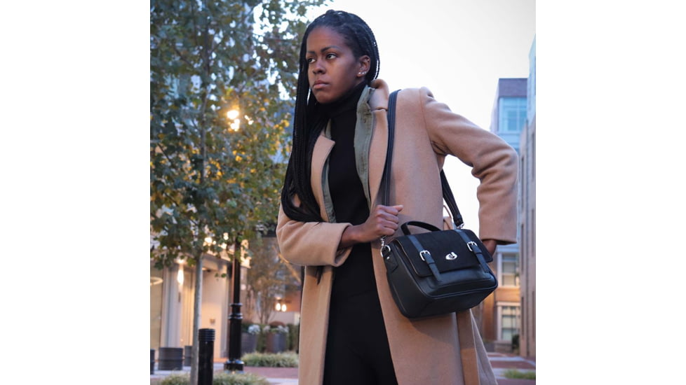 Gun Toten Mamas Satchel, Cowhide With Suede - Womens, Black, GTM-36/BK