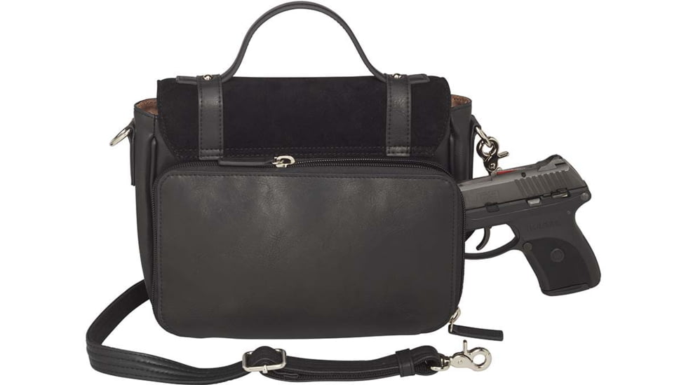 Gun Toten Mamas Satchel, Cowhide With Suede - Womens, Black, GTM-36/BK