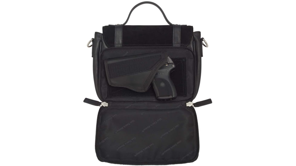 Gun Toten Mamas Satchel, Cowhide With Suede - Womens, Black, GTM-36/BK