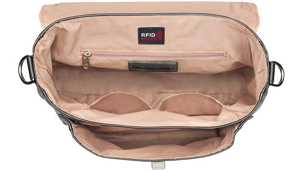 Gun Toten Mamas Satchel, Cowhide With Suede - Womens, Black, GTM-36/BK