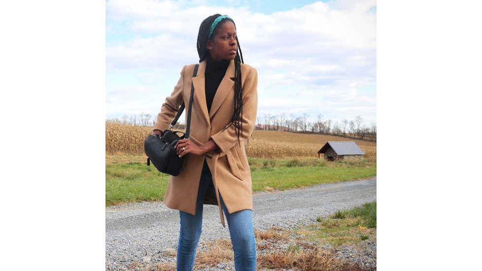 Gun Toten Mamas Satchel, Cowhide With Suede - Womens, Black, GTM-36/BK