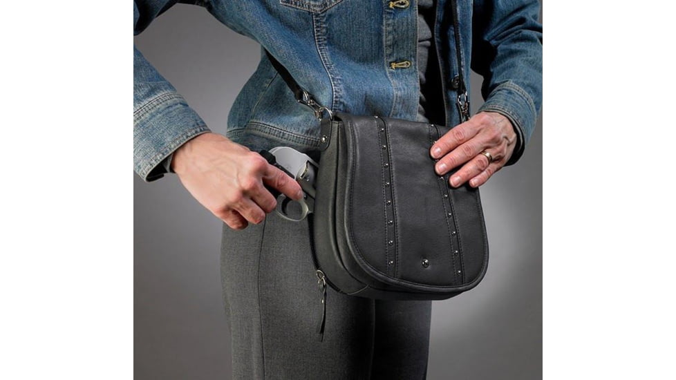 Gun Toten Mamas Simple Bling Purse w/Mernickle Holster, Black GTM-18/BK