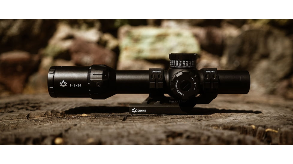 GUNNR Odin 1-8x28mm 30mm Tube FFP Rilfe Scope, Black, FFP182424