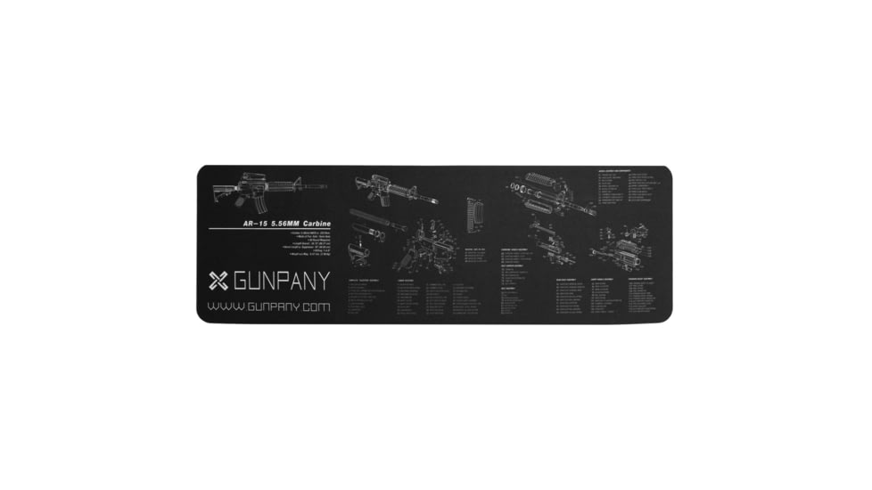 Gunpany OpticsPlanet Exclusive Gun Cleaning Bench Mat, AR-15, 0.09in Thickness, Black, SCBM-01