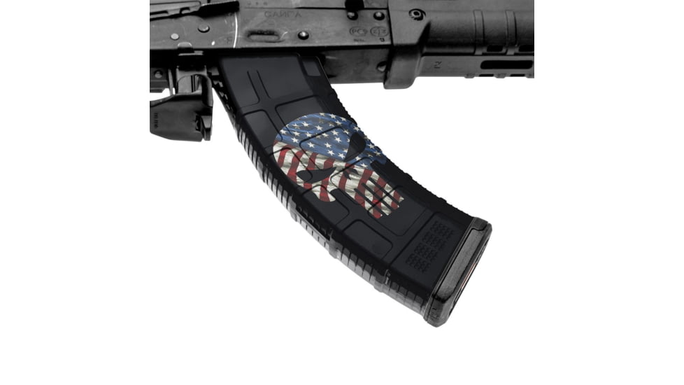 GunSkins AK-47 Magazine Skin, Skull America, ak-47-mag-skin-skull-america