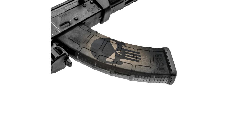 GunSkins AK-47 Magazine Skin, Skull Black, ak-47-mag-skin-skull-black