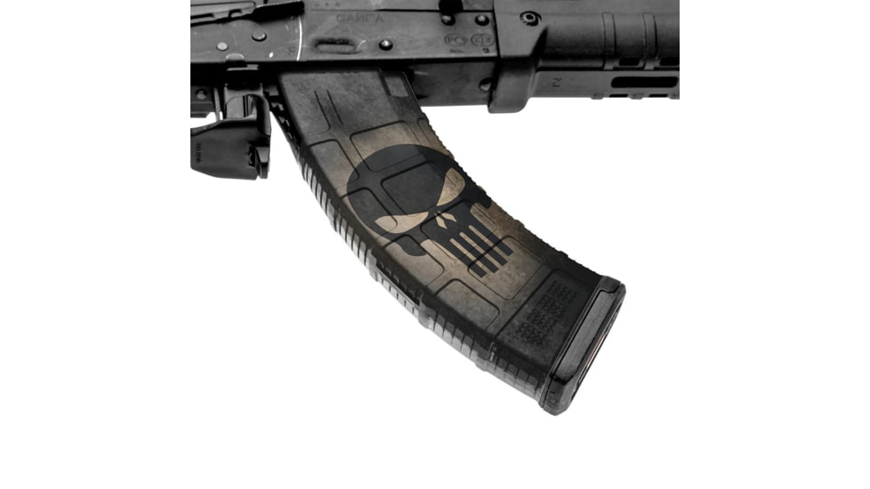GunSkins AK-47 Magazine Skin, Skull Black, ak-47-mag-skin-skull-black