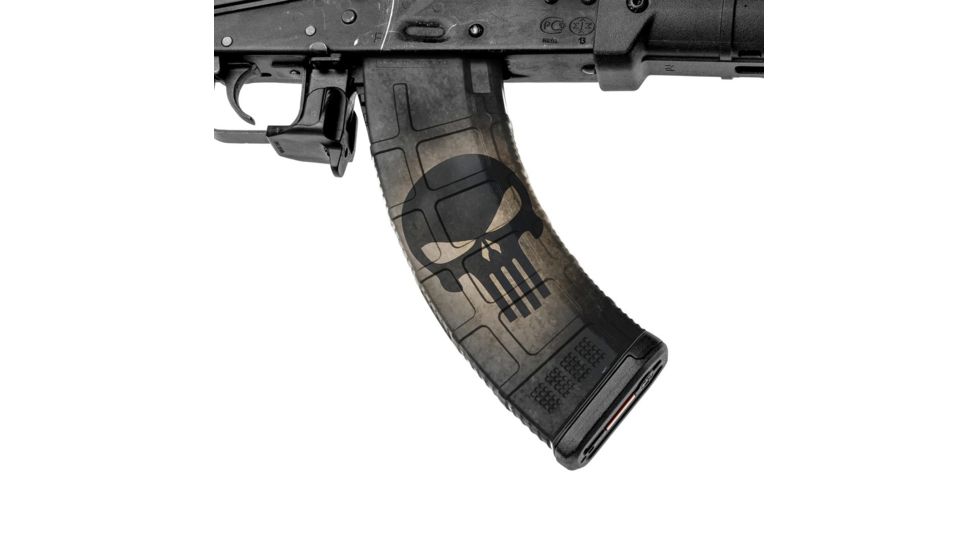 GunSkins AK-47 Magazine Skin, Skull Black, ak-47-mag-skin-skull-black