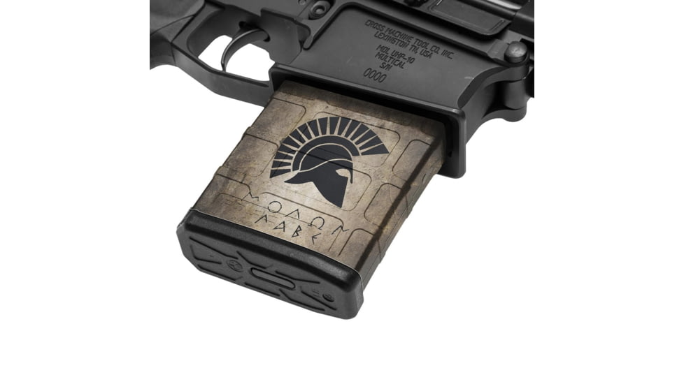 GunSkins AR-10 Magazine Skin, Molon Labe Tan, ar-10-mag-skin-molon-labe-tan