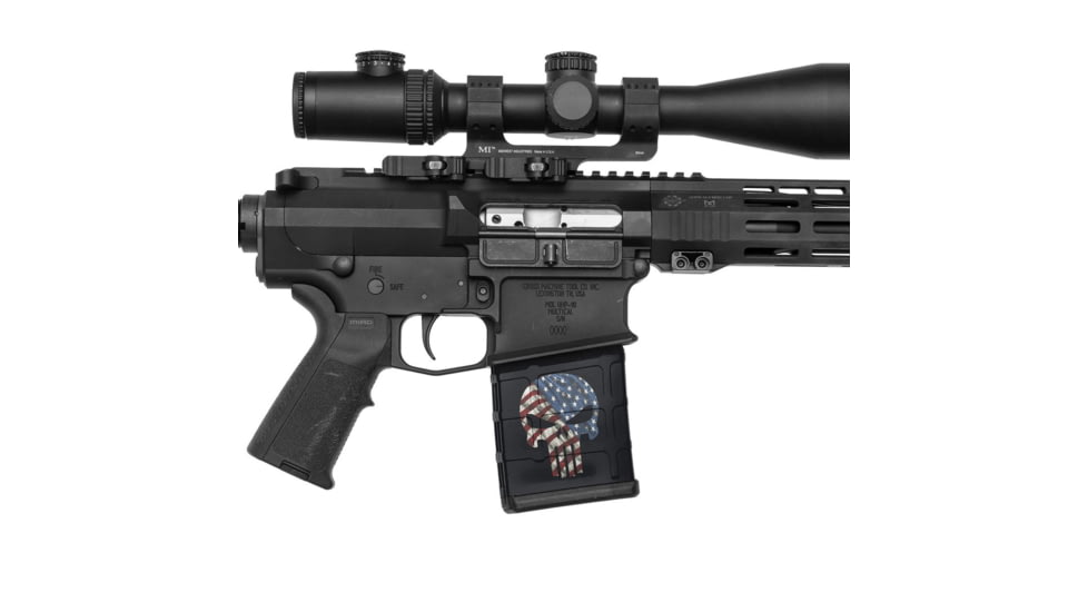 GunSkins AR-10 Magazine Skin, Skull America, ar-10-mag-skin-skull-america