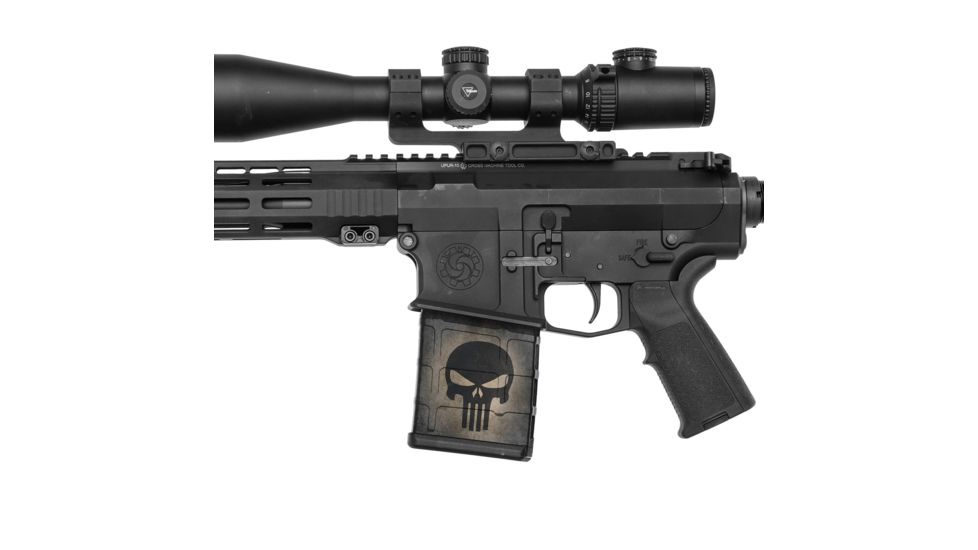 GunSkins AR-10 Magazine Skin, Skull Black, ar-10-mag-skin-skull-black