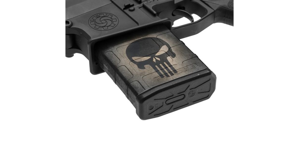 GunSkins AR-10 Magazine Skin, Skull Black, ar-10-mag-skin-skull-black