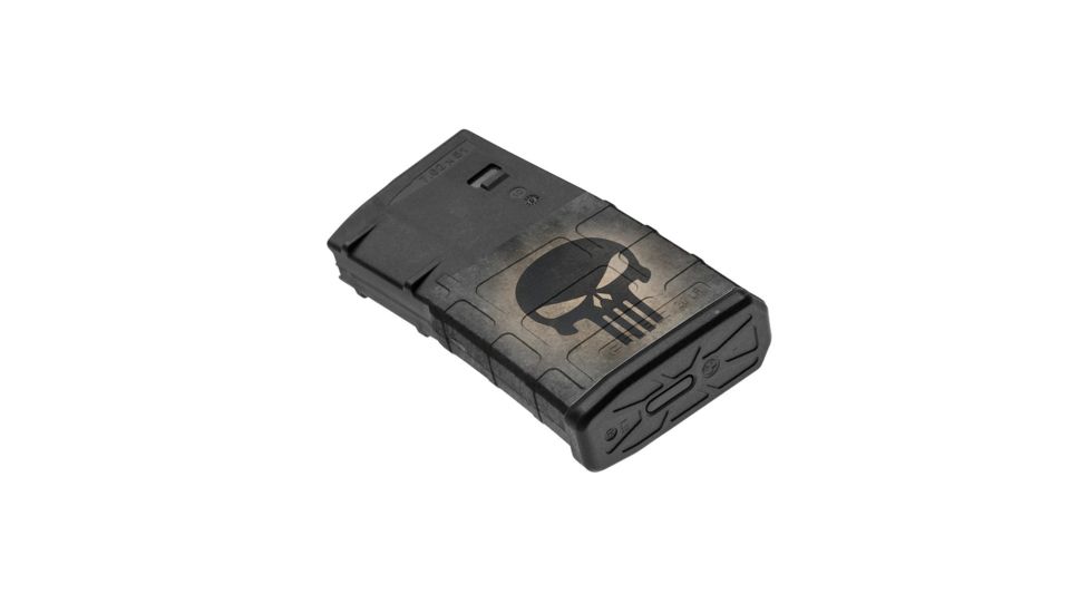 GunSkins AR-10 Magazine Skin, Skull Black, ar-10-mag-skin-skull-black
