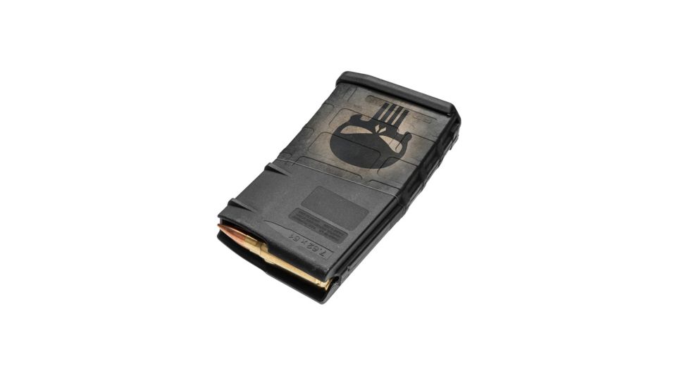 GunSkins AR-10 Magazine Skin, Skull Black, ar-10-mag-skin-skull-black
