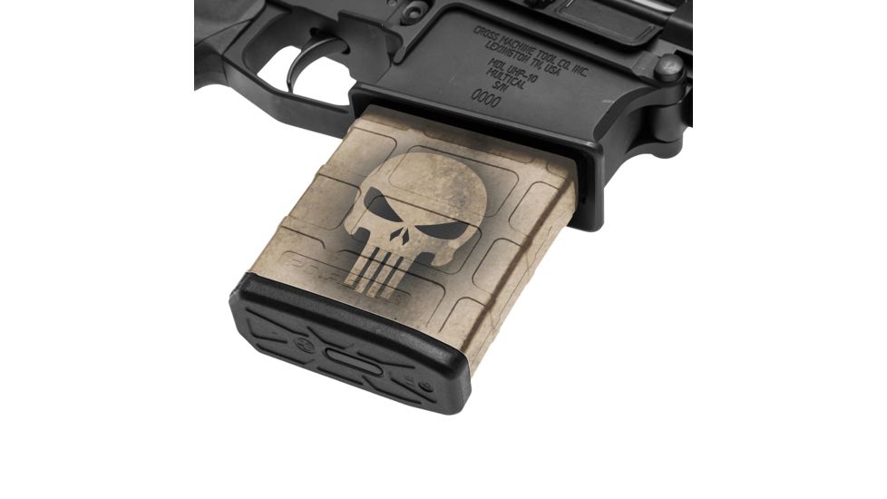 GunSkins AR-10 Magazine Skin, Skull Tan, ar-10-mag-skin-skull-tan