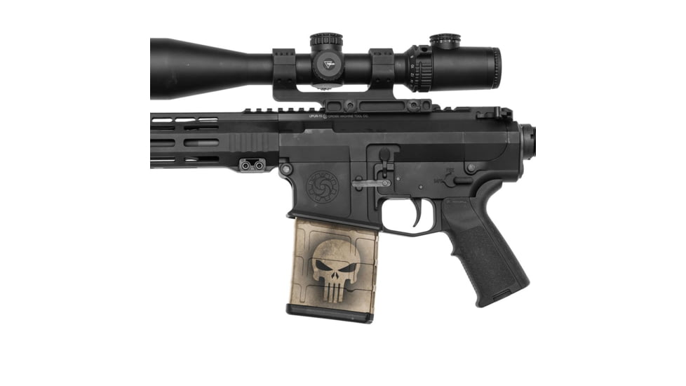 GunSkins AR-10 Magazine Skin, Skull Tan, ar-10-mag-skin-skull-tan