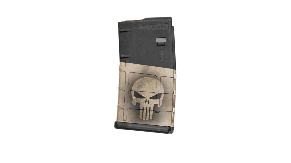 GunSkins AR-10 Magazine Skin, Skull Tan, ar-10-mag-skin-skull-tan