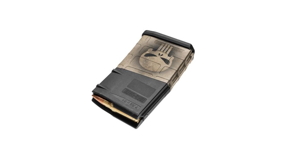 GunSkins AR-10 Magazine Skin, Skull Tan, ar-10-mag-skin-skull-tan