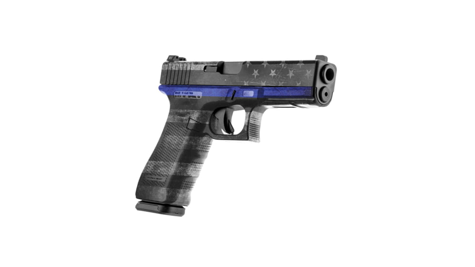 GunSkins Glock 19 Pistol Skin Premium Vinyl Wrap, GS Thin Blue Line, CU-98059-GLOCK19-TBLN