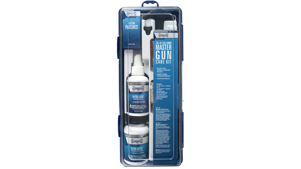 Gunslick Master Cleaning Kit-Blackened Steel .40-.45 Cal Cleaning Rods w/ Large Chemicals 61018