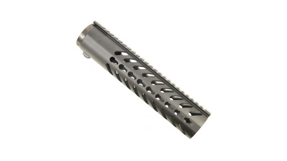 GUNTEC USA 10in Free Floating Keymod Handguard w/Sectional Side/Bottom Rails,Black,1.75in dia GT1326-K-10