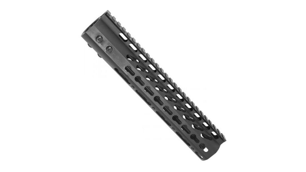 GUNTEC USA 10in Ultra Lightweight Thin Key Mod Free Floating Handguard w/Monolithic Top Rail,Black GT-10JK