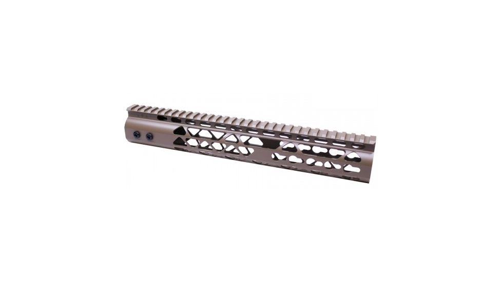 GUNTEC USA 12in Air Lite Keymod Free Floating Handguard With Monolithic Top Rail, Flat Dark Earth GT-12JK-AL-FDE