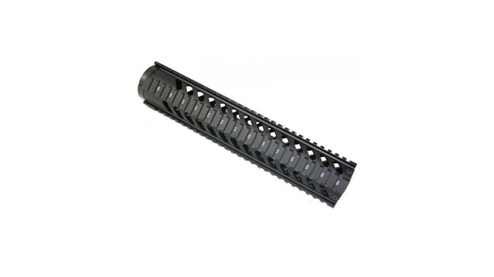 GUNTEC USA 12in Gen 2 Free Floating Quad Rail,Anodized Black GT-12F