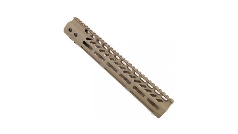 GUNTEC USA 12in Ultra Lightweight Thin M-Lok System Free Floating Handguard w/Monolithic Top Rail,Cerakote Flat Dark Earth GT-12MLK-FDE