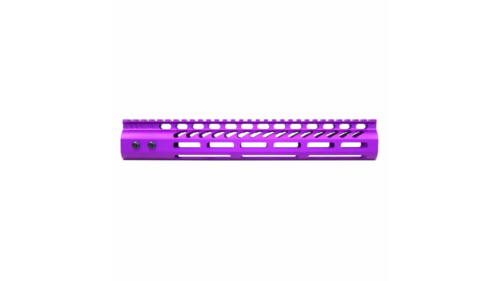 Guntec USA 12in Ultra Lightweight Thin M-Lok System Free Floating Handguard With Monolithic Top Rail, Anodized Purple, GT-12MLK-PURPLE