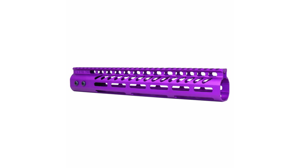 Guntec USA 12in Ultra Lightweight Thin M-Lok System Free Floating Handguard With Monolithic Top Rail, Anodized Purple, GT-12MLK-PURPLE