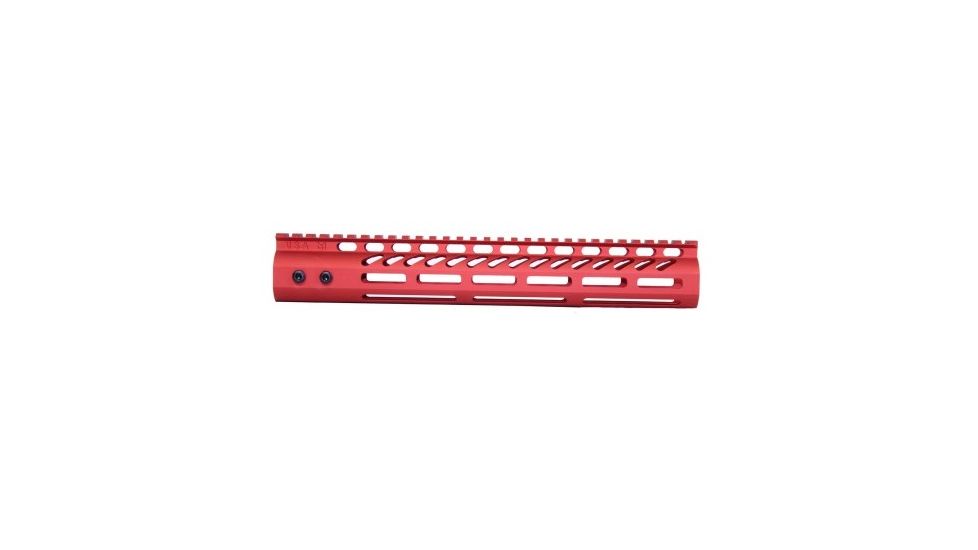 GUNTEC USA 12in Ultra Lightweight Thin M-Lok System Free Floating Handguard with Monolithic Top Rail, Red GT-12MLK-RED