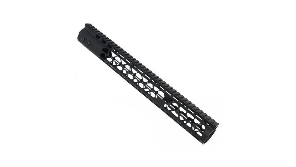 GUNTEC USA 15in Air Lite Keymod Free Floating Handguard w/Monolithic Top Rail,Black GT-15JK-AL