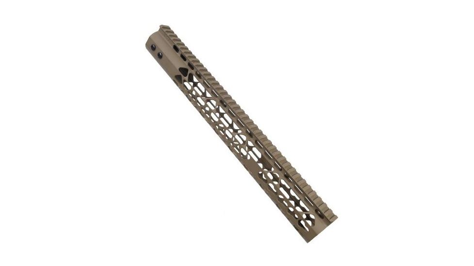 GUNTEC USA 15in Air Lite Keymod Free Floating Handguard w/Monolithic Top Rail,Cerakote Flat Dark Earth GT-15JK-AL-FDE