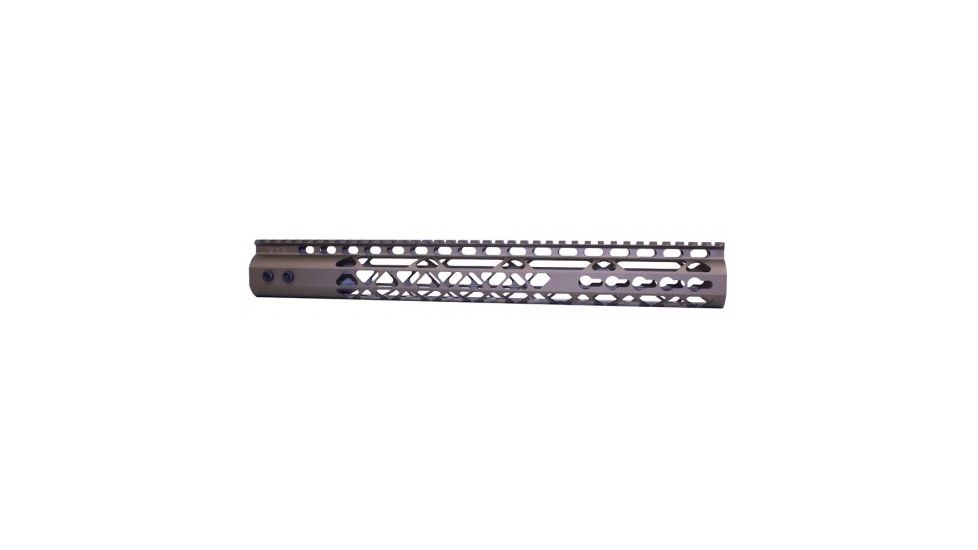 GUNTEC USA 15in Air Lite Keymod Free Floating Handguard With Monolithic Top Rail, Burnt Bronze GT-15JK-AL-BRZ